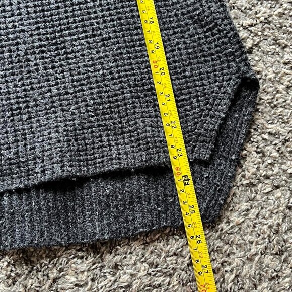 Gray Marine Layer Waffle Knit Womens Small Sweater, Chunky Fall Pullover - Picture 5 of 5